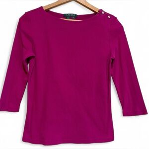 Lauren Ralph Lauren Women's Pink 3/4 Sleeve Top Size P/P